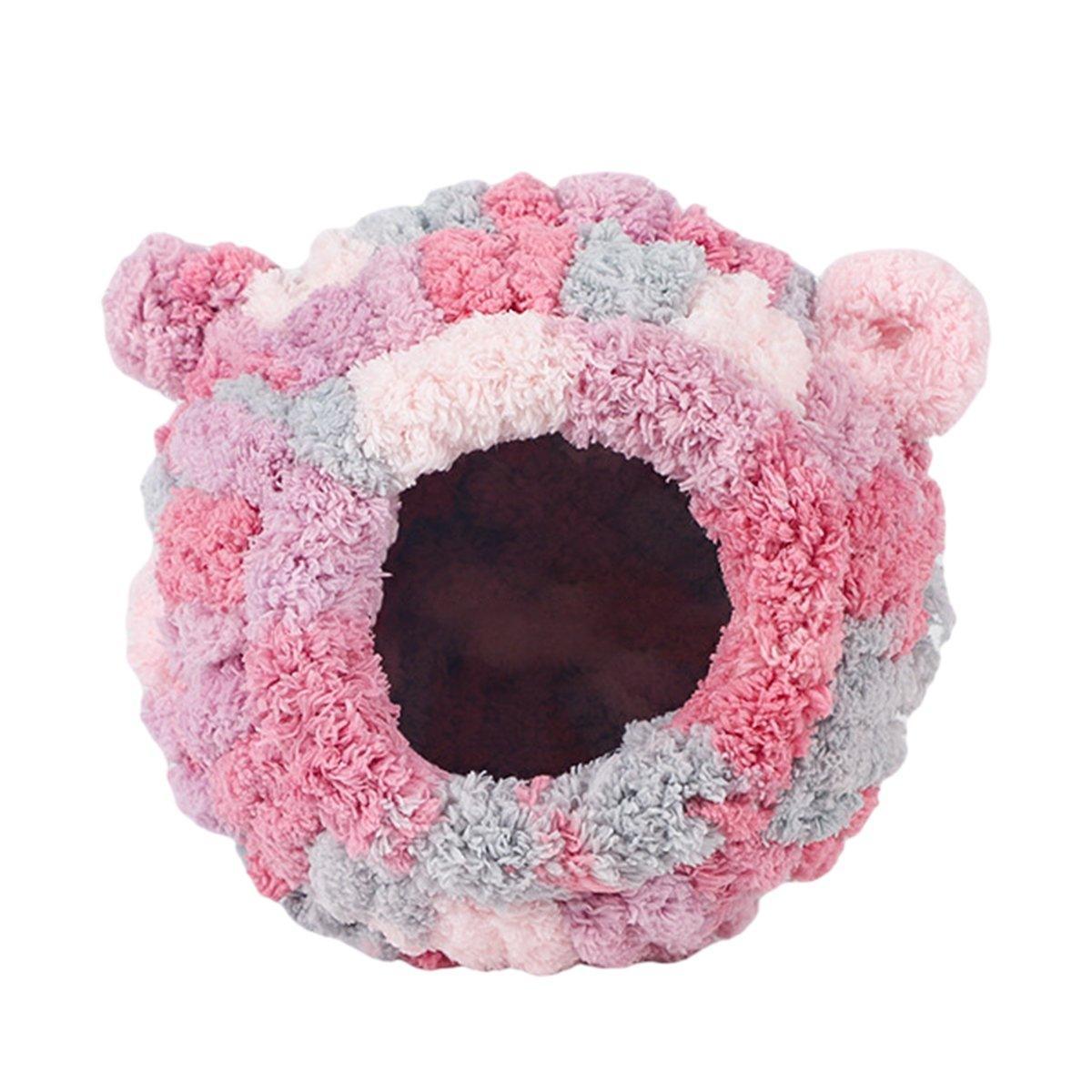 Hanging Warm Cotton Nest Hammock Cozy Bed for Parrots and Other Bird Species - Pink