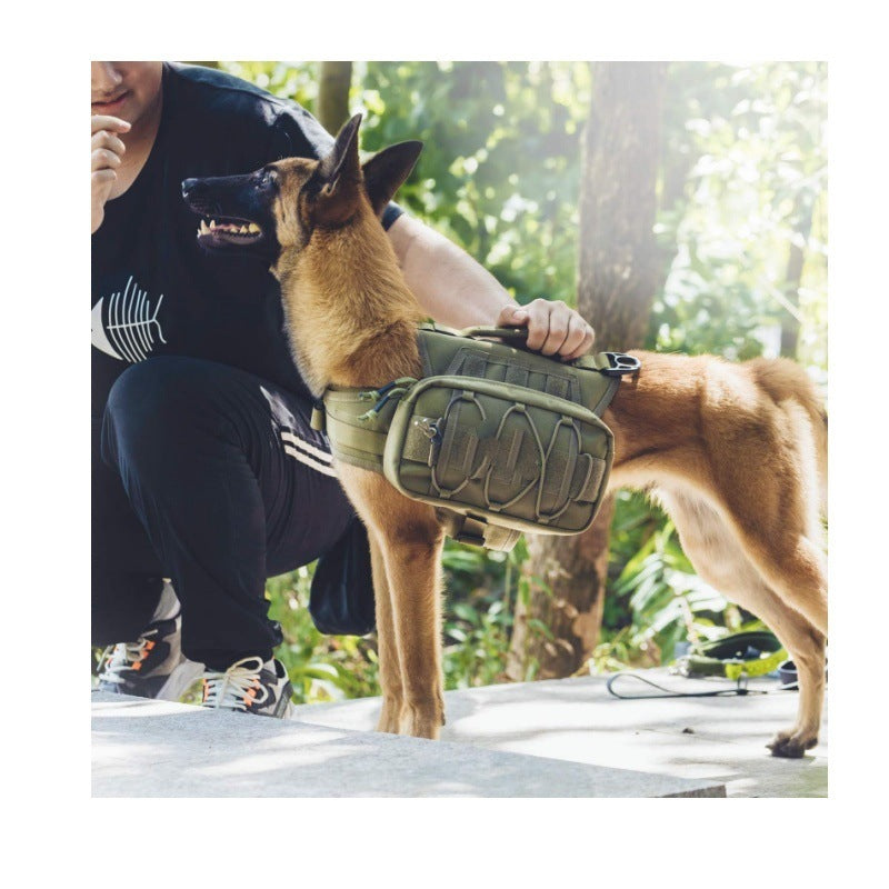 Orange Durable Dog Saddle Bag Harness for Outdoor Adventures