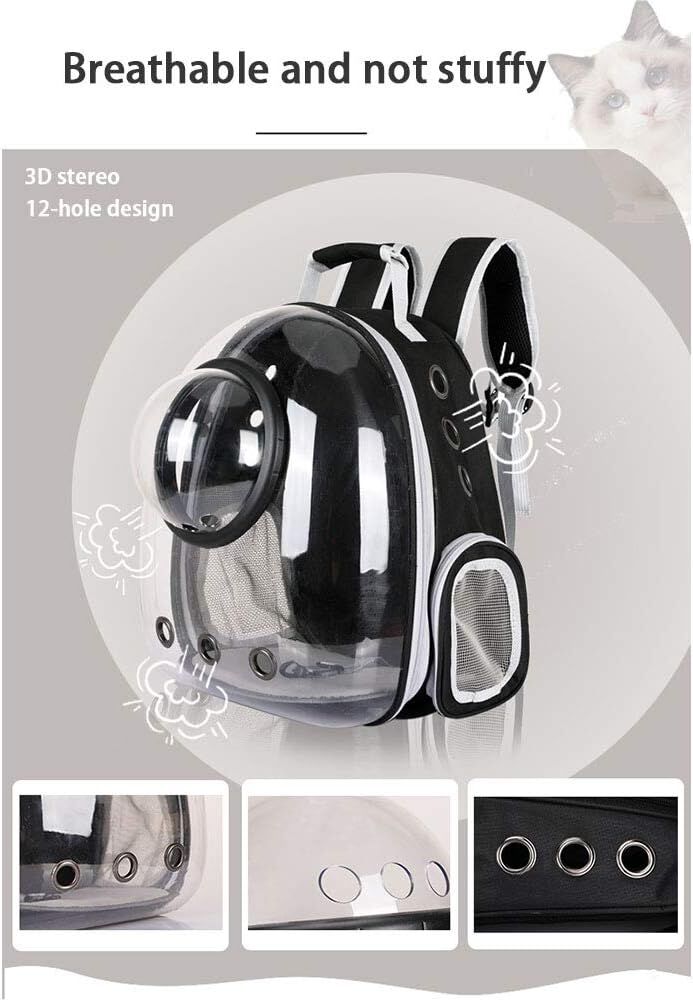 pet products Pet Space Capsule Backpack, Small Medium Cat Puppy Dog Carrier, Transparent Breathable Heat Proof, Pet Carrier for Travel Hiking Walking Camping, Grey