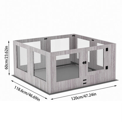 Dog Whelping Box 8 Panels Puppy Pen with Pad