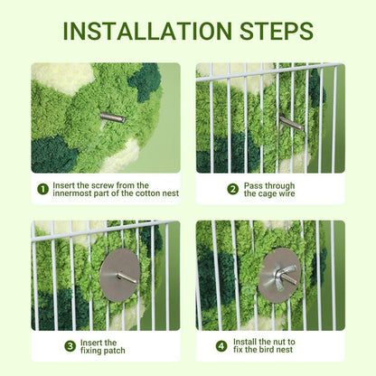 Hanging Warm Cotton Nest Hammock Cozy Bed for Parrots and Other Bird Species - Blue