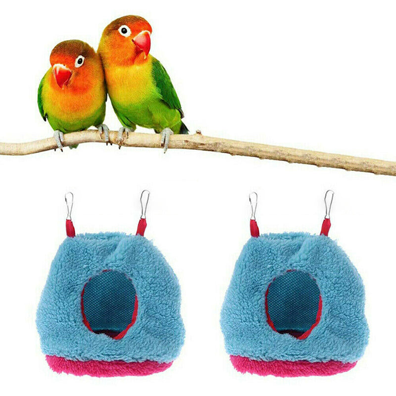 Plush Hanging Bird Nest Bed Cage Hammock for Parrots and Small Birds - L