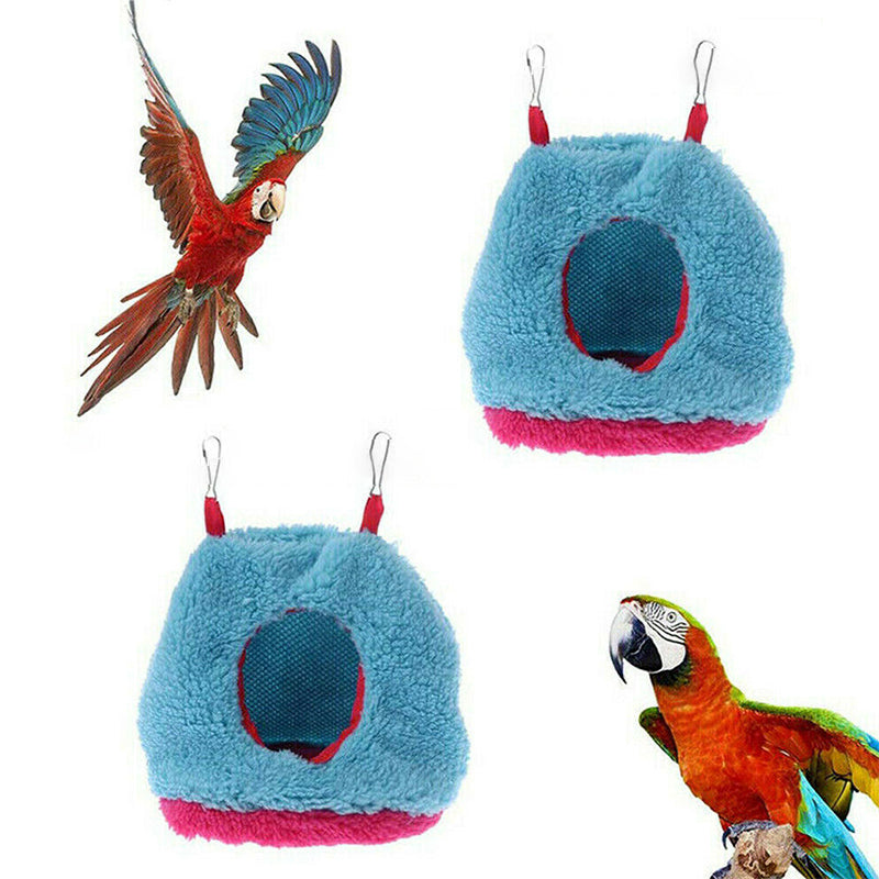 Plush Hanging Bird Nest Bed Cage Hammock for Parrots and Small Birds - L