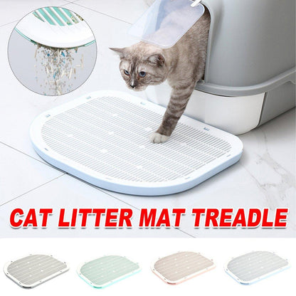 Anti Spill Cat Litter Mat Double Layer Pet Toilet Mat for Litter Box - Grey