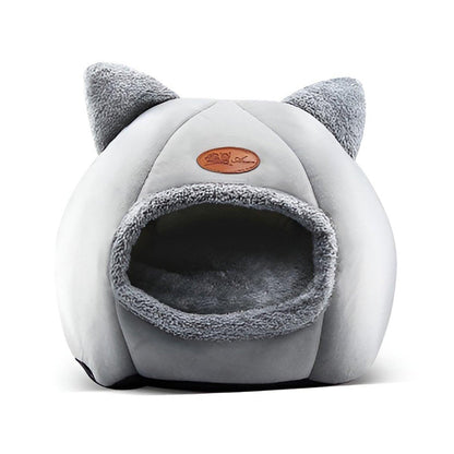 Cat Bed Winter Warm Enclosed Pet House Cozy Indoor Sleeping Nest for Cold Weather - L