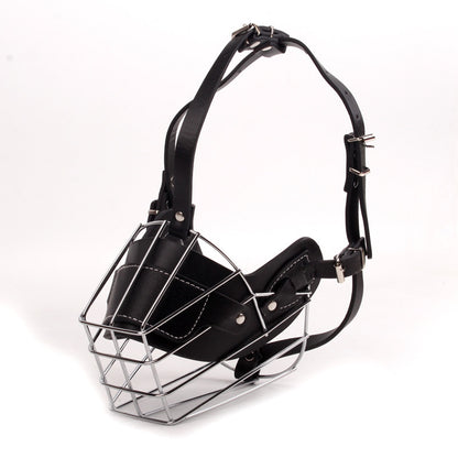 Black Metal Basket Dog Muzzle - Anti-Bite & Anti-Barking - M