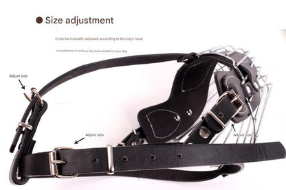 Black Metal Basket Dog Muzzle - Anti-Bite & Anti-Barking - M