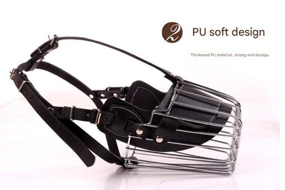 Black Metal Basket Dog Muzzle - Anti-Bite & Anti-Barking - M