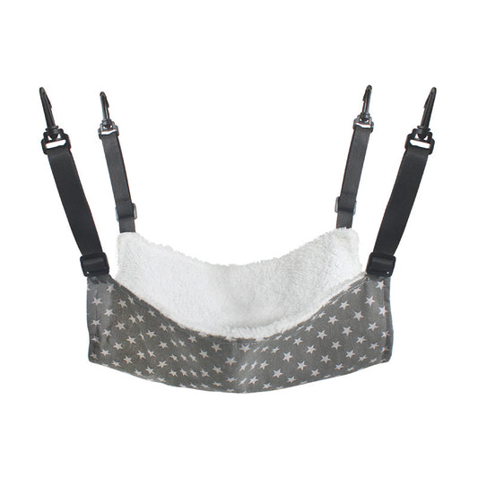 Cat Cage Hammock - Adjustable Double-Sided Pet Swing Bed with Hooks(Gray star)