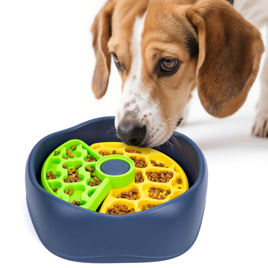 Yellow,Green and Blue Interactive Dog Puzzle Feeder Bowl - Slow Eating & Mental Stimulation Toy for Small Medium Breeds