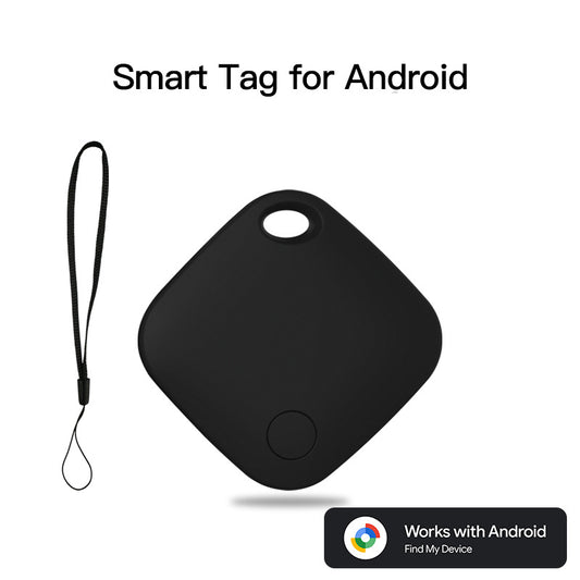 Black Smart Item Tracker for Android - Bluetooth Locator Tag Works with Google Find My Device Network
