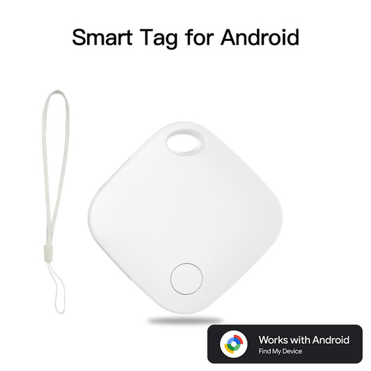 White Smart Item Tracker for Android - Bluetooth Locator Tag Works with Google Find My Device Network