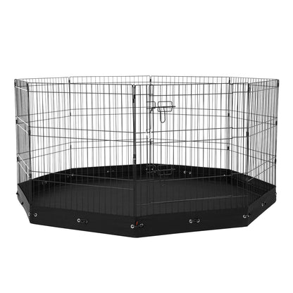 VEVOR Dog Playpen, 8 Pcs 30"H x 24"W Panels Foldable Metal Pet Exercise Pen, Dog Fence Indoor and Outdoor Pen with Door, 600D Oxford Fabric Bottom Pad, Pet Playpen for Dogs, Cats, Other Small Animals